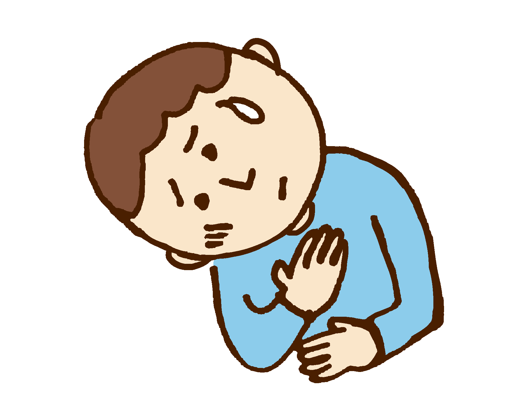 胸の痛みを訴える人のイラスト